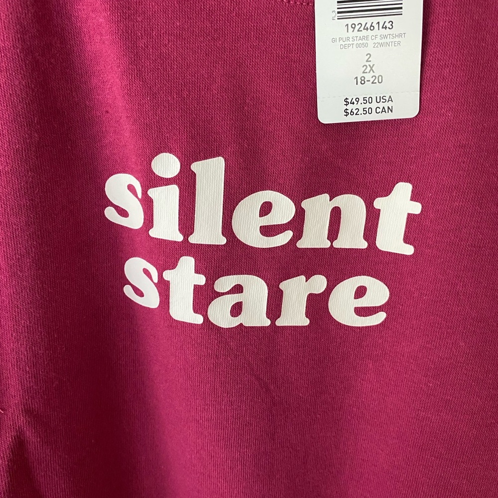 NWT Torrid silent stare cozy long sleeve fleece sweatshirt burgundy size 2x - Picture 6 of 9